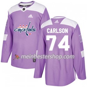 Washington Capitals John Carlson 74 Adidas 2017-2018 Lila Fights Cancer Practice Trikot Authentic - Herren